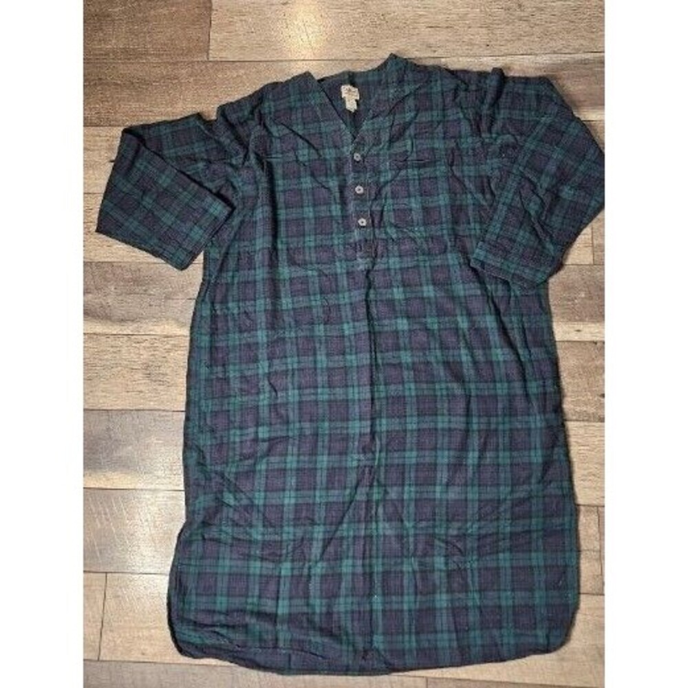 L.L. Bean Vintage Pajama Night Shirt Flannel Tartan Plaid XXL